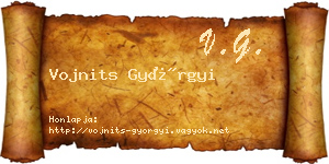 Vojnits Györgyi névjegykártya